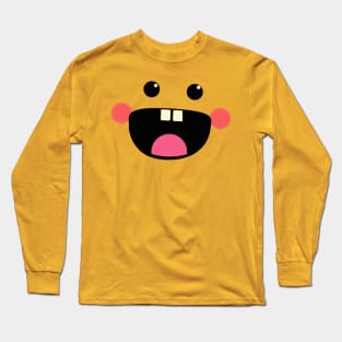 Funny/Weird/Cute Summer Kawaii Smiley Face Design Long Sleeve T-Shirt